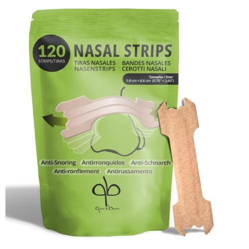 Tiras Nasales Antironquidos para Dormir - 120 Unidades para Respirar Mejor por la Nariz, Talla Universal 